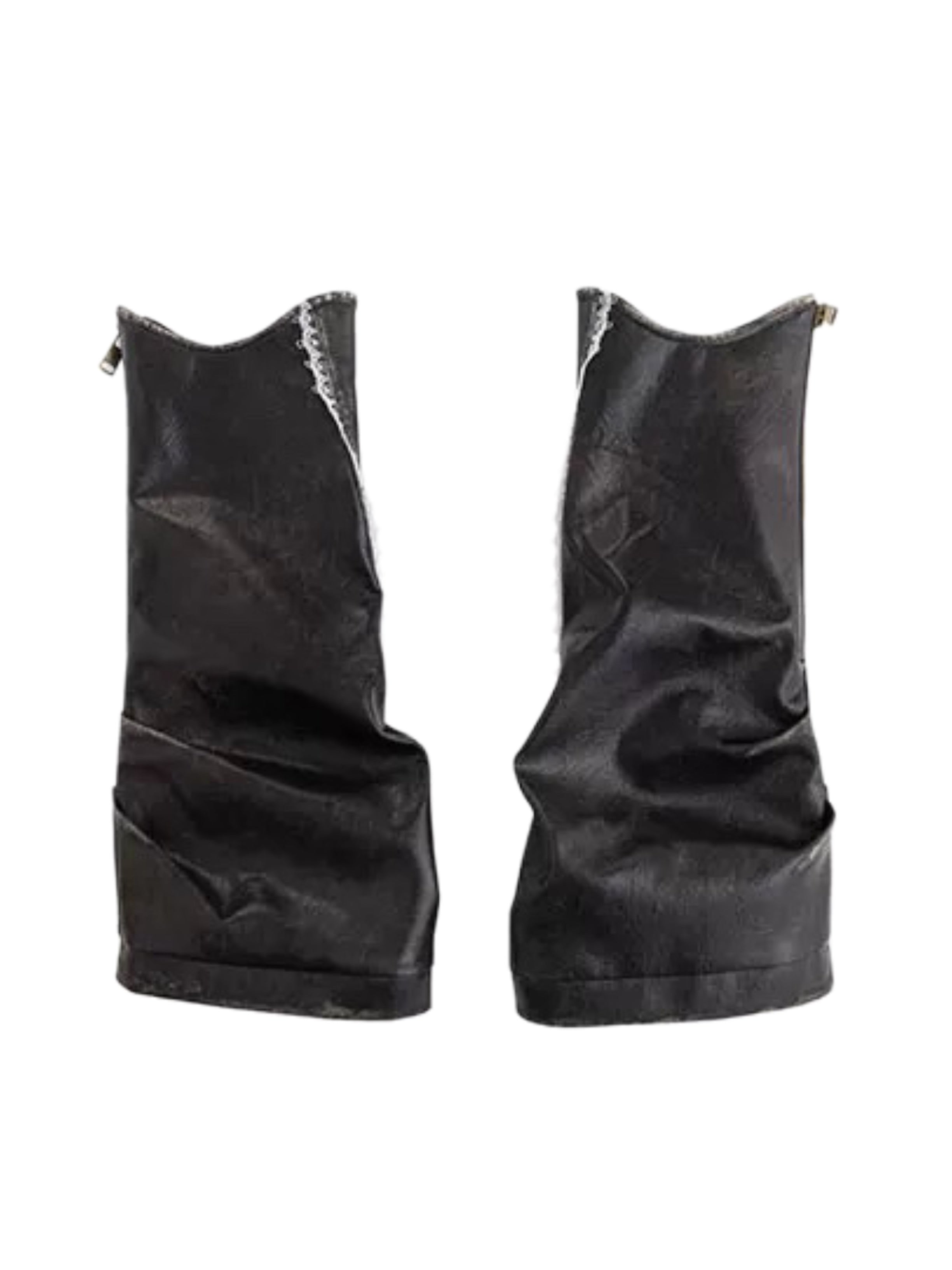 【Cest Nous】Lace Leather Leg 
Warmers
