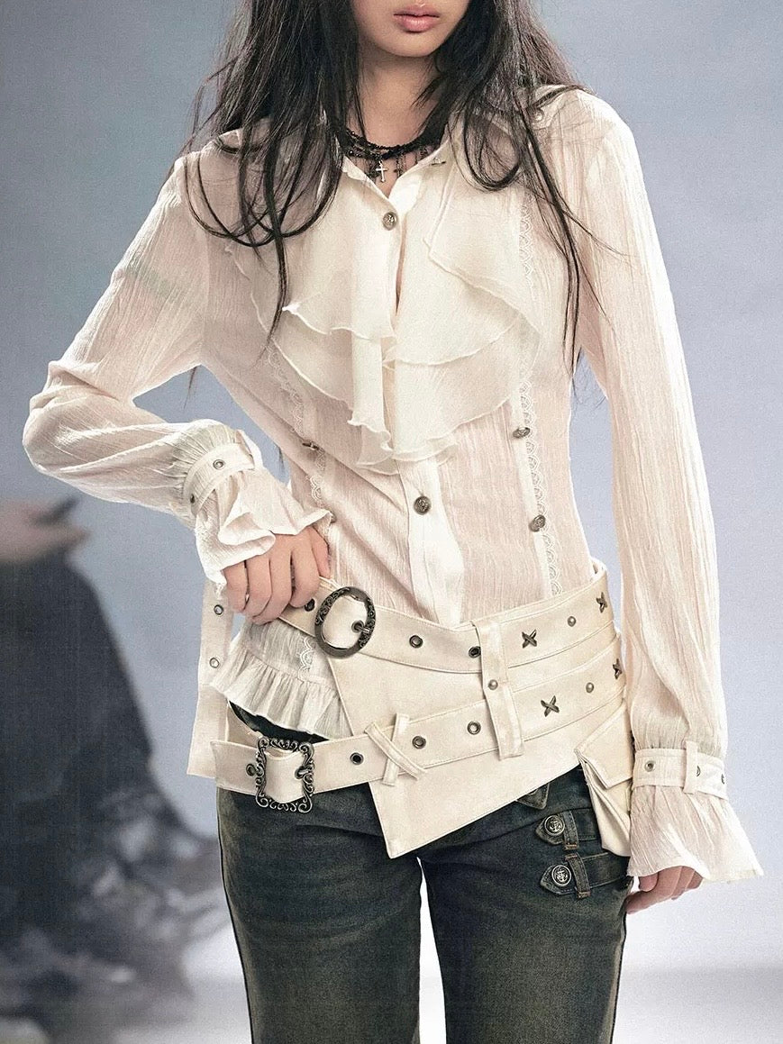【Cest Nous】Anchor Leather 
Belt