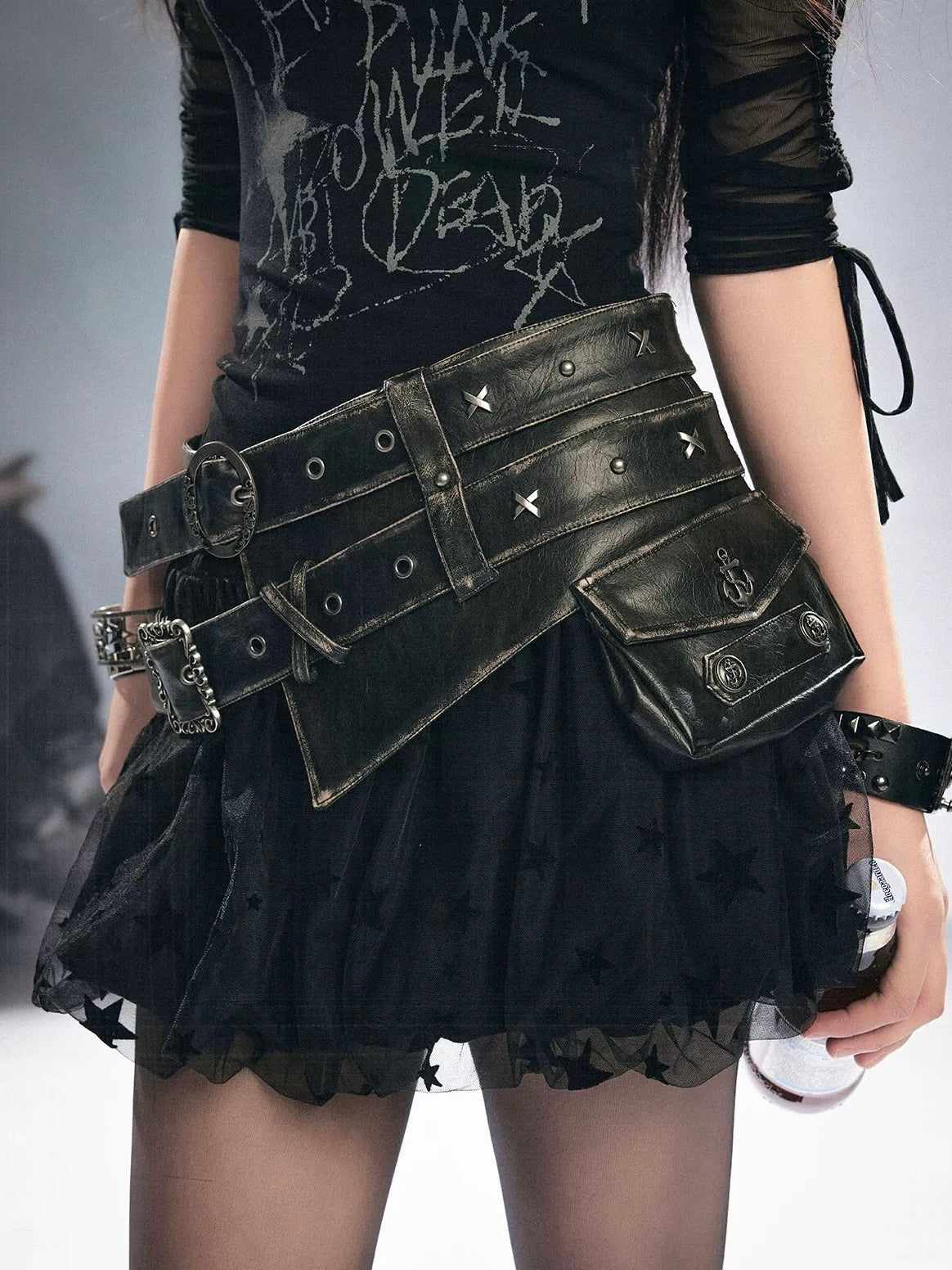 【Cest Nous】Anchor Leather 
Belt