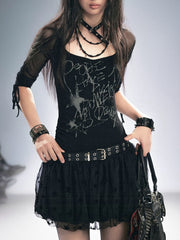 【Cest Nous】Graffiti Star Dress