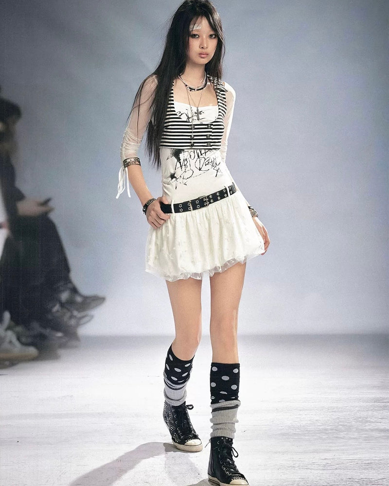 【Cest Nous】Striped Button 
Tank Top