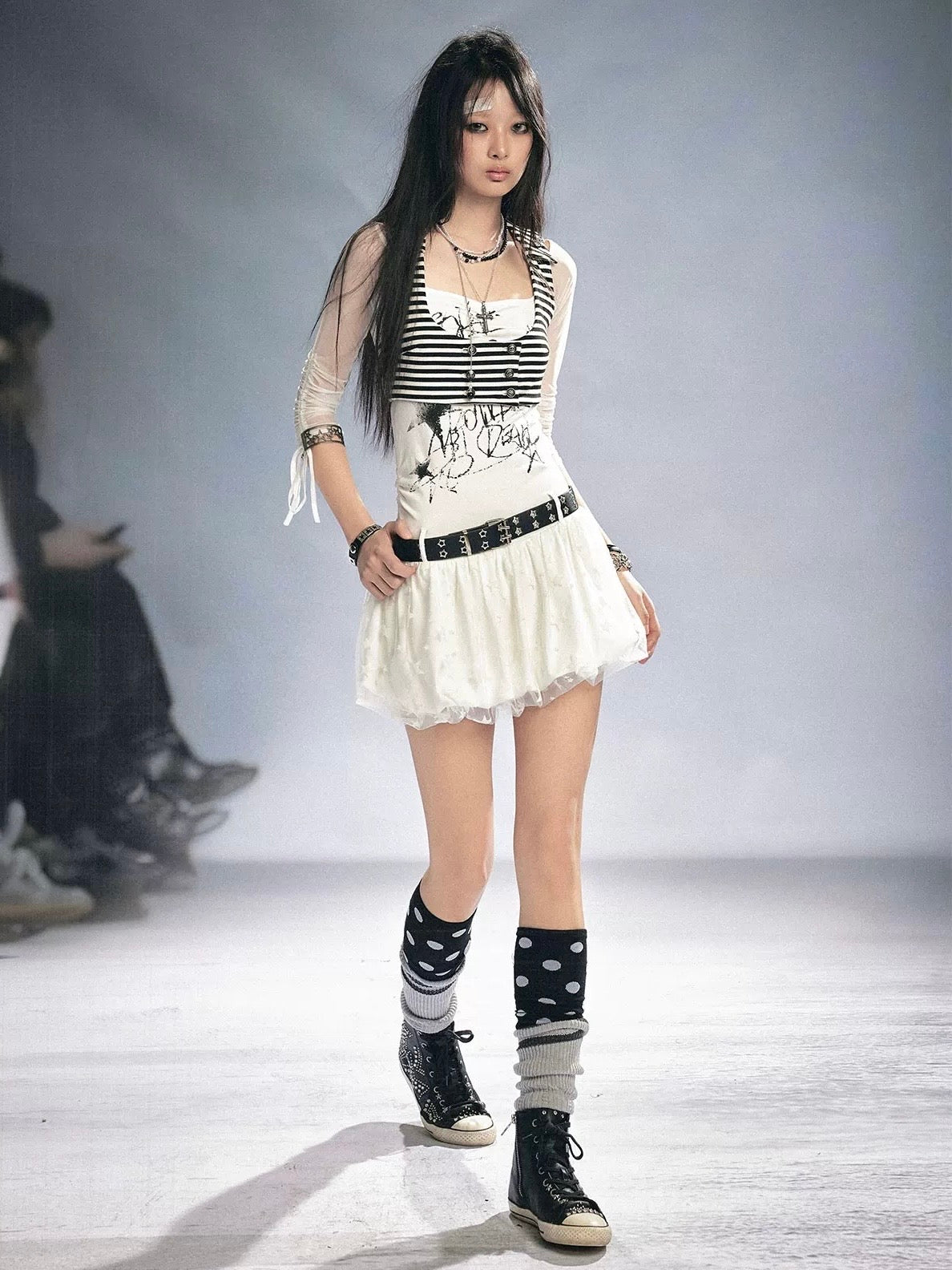 【Cest Nous】Striped Button 
Tank Top