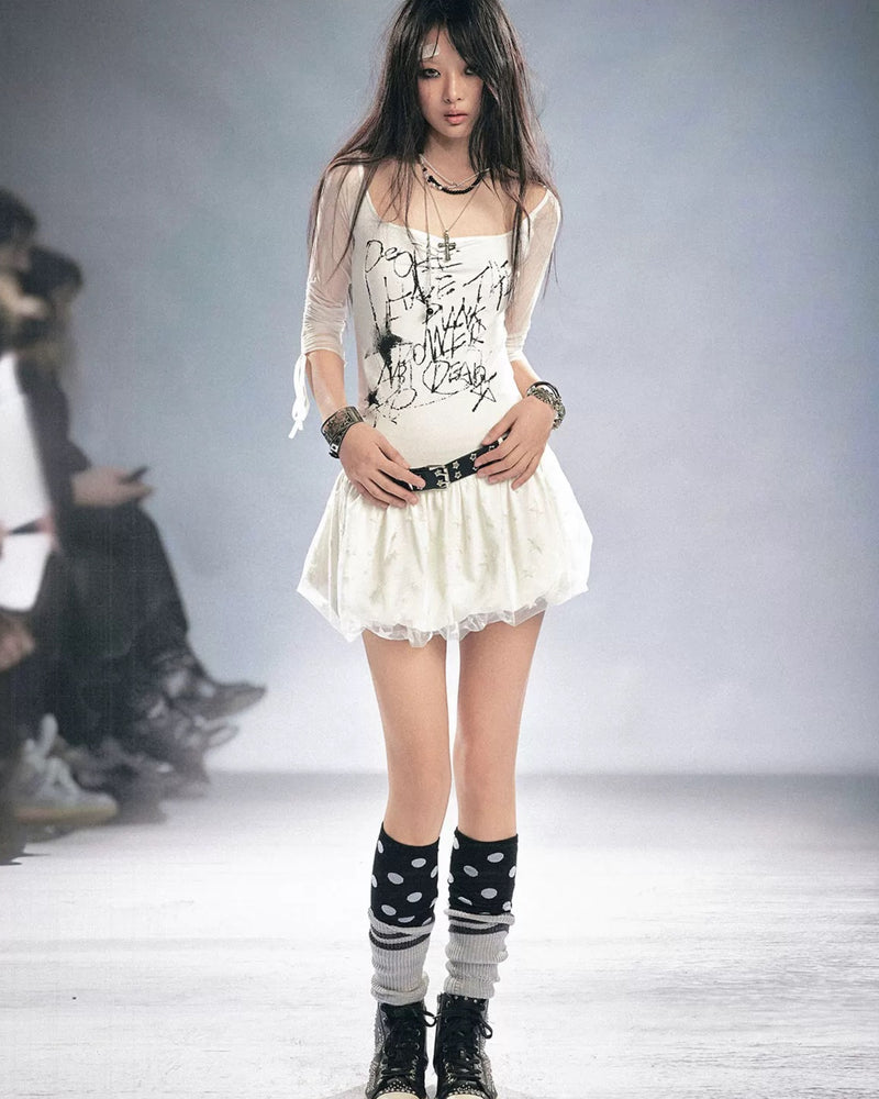 【Cest Nous】Graffiti Star Dress