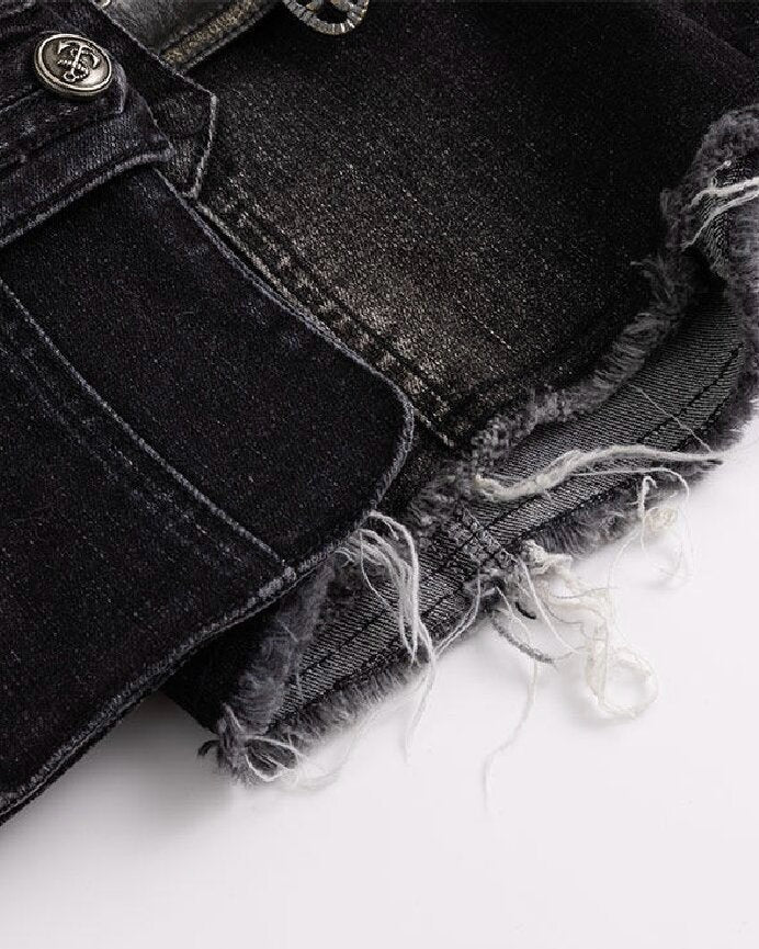 【Cest Nous】Denim Shorts With 
Belt
