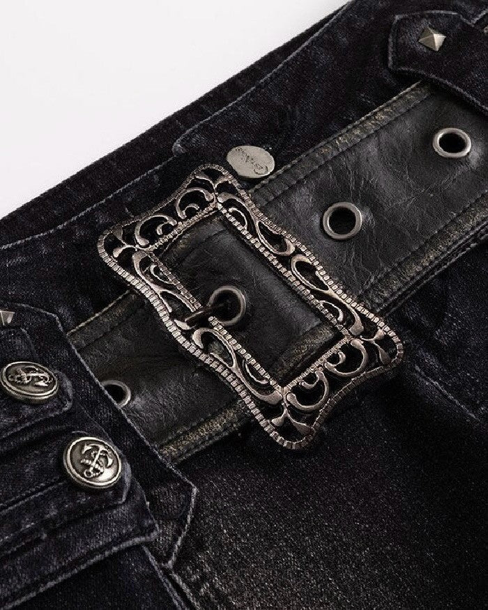【Cest Nous】Denim Shorts With 
Belt