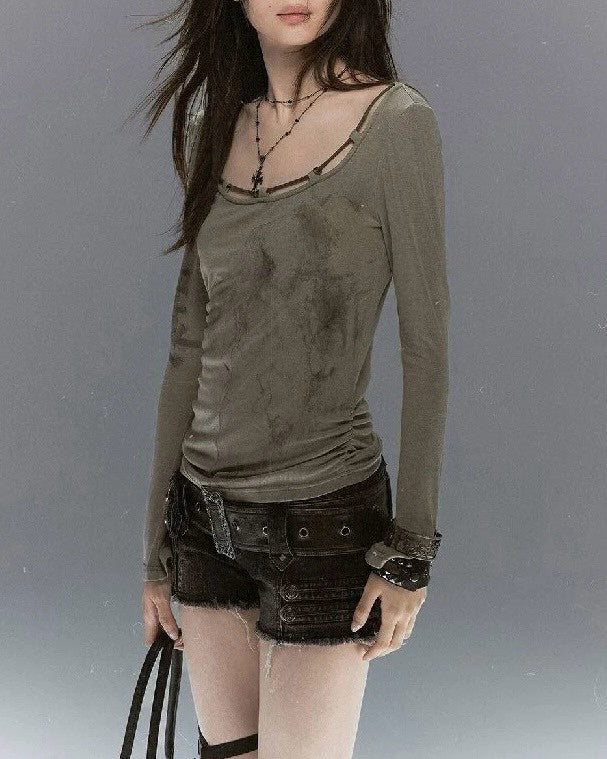 【Cest Nous】Denim Shorts With 
Belt