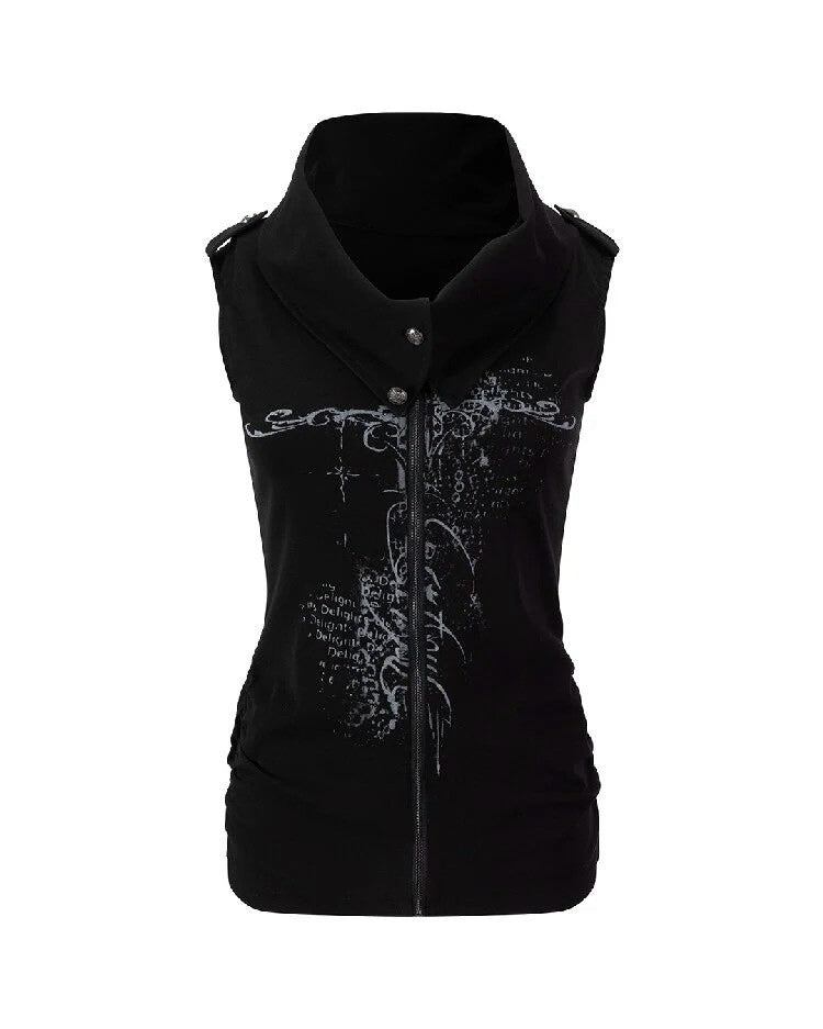 【Cest Nous】Ancient Sword Print Waistcoat