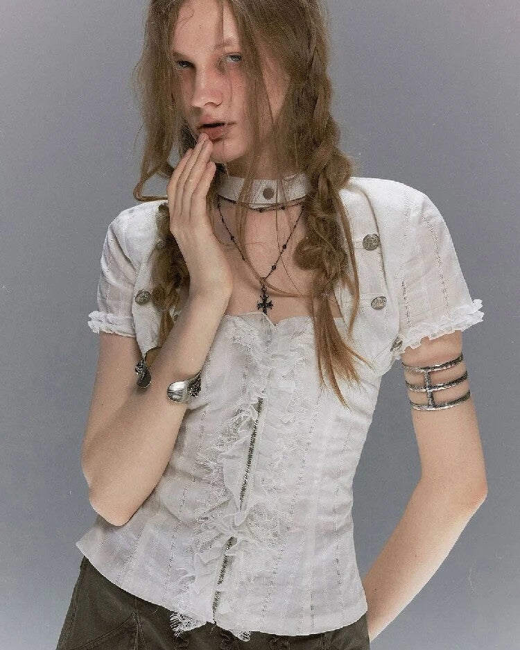 【Cest Nous】Napoleon Two-Piece Top Set