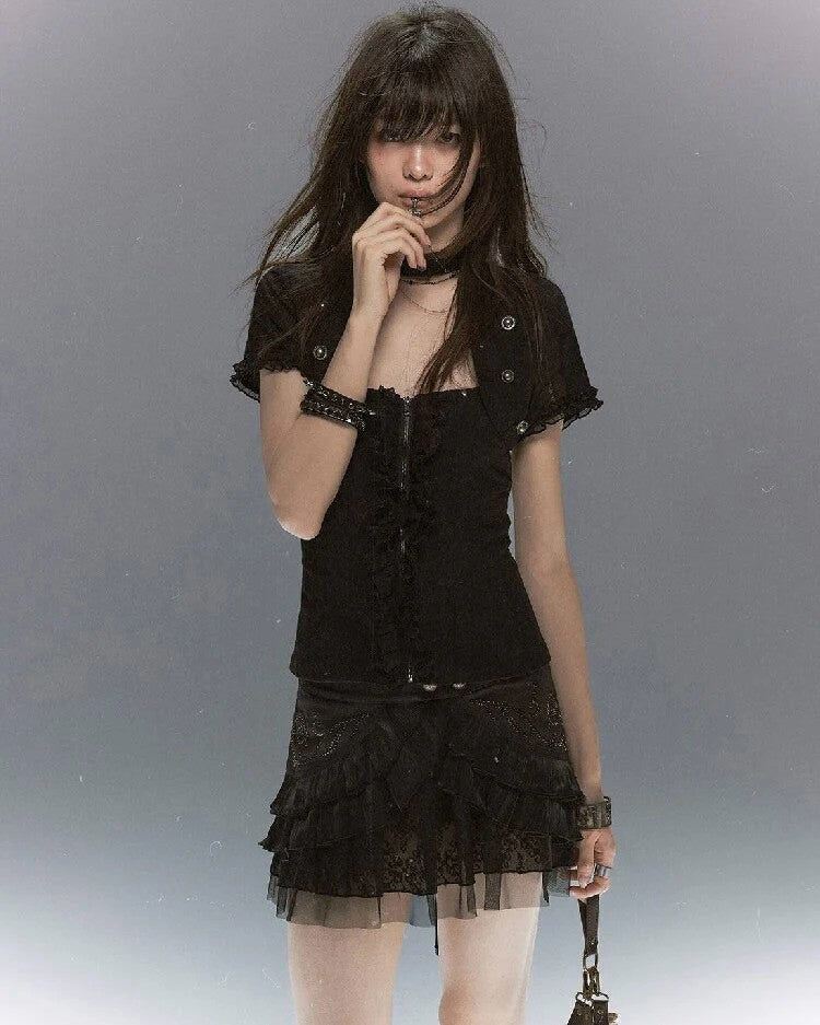 【Cest Nous】Napoleon Two-Piece Top Set
