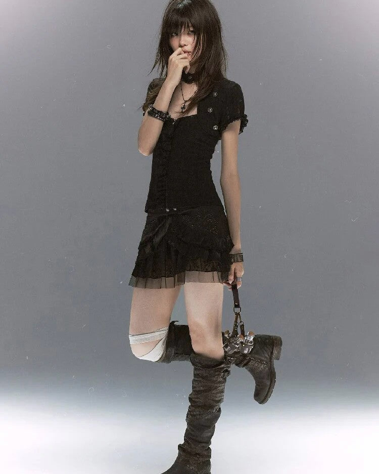 【Cest Nous】Napoleon Two-Piece Top Set