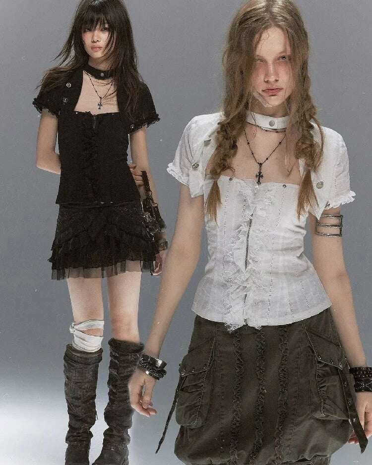 【Cest Nous】Napoleon Two-Piece Top Set