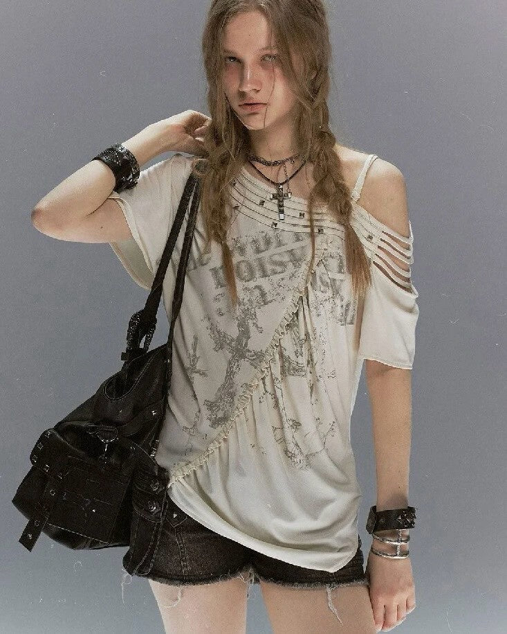 【Cest Nous】Tassel & Rivet T-shirt