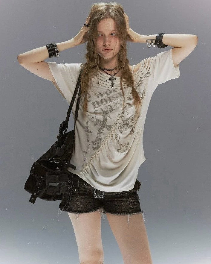 【Cest Nous】Tassel & Rivet T-shirt