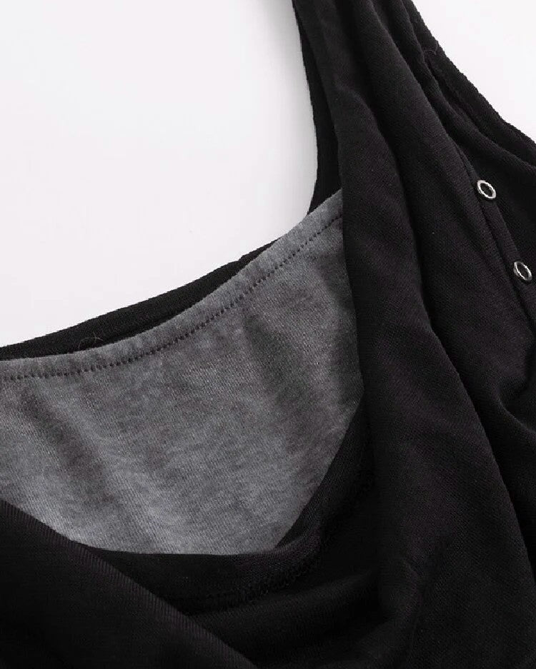 【Cest Nous】Draped Neck 
Rivet Cami Top