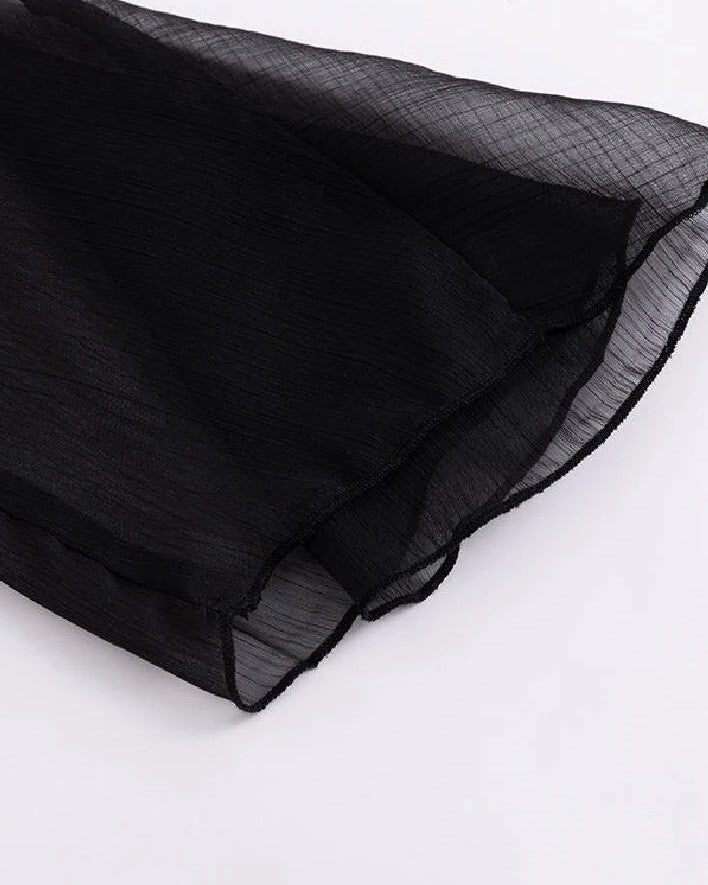【Cest Nous】Lace Ruched Blouse