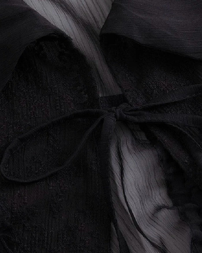 【Cest Nous】Lace Ruched Blouse