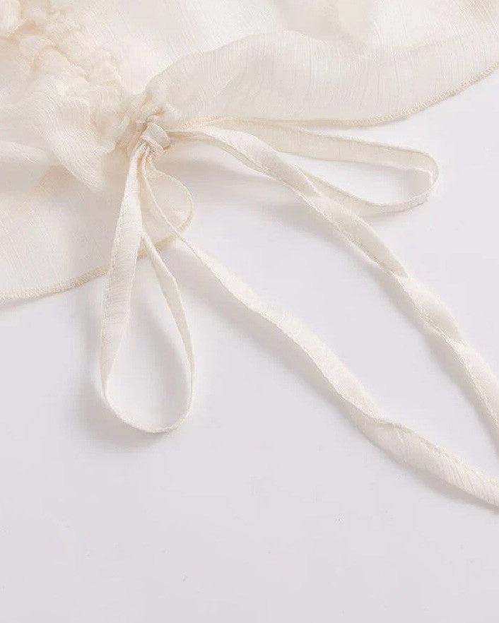 【Cest Nous】Lace Ruched Blouse
