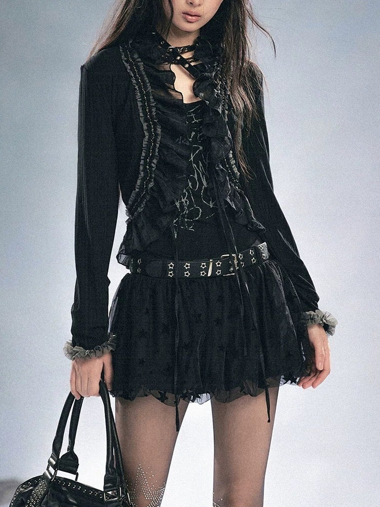 【Cest Nous】Cardigan with 
Beadwork