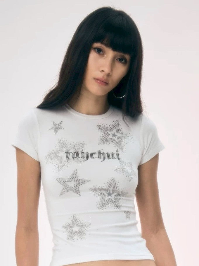 【DND4DES】Starry Emerald Rhinestone T-Shirt