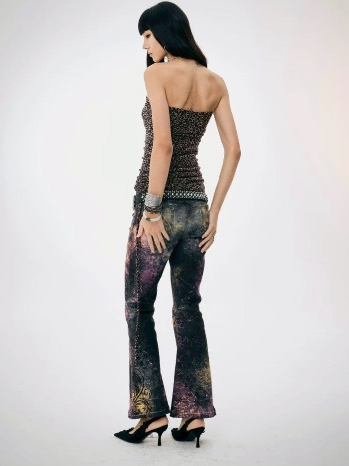 【DND4DES】Pink Leopard Print Pants