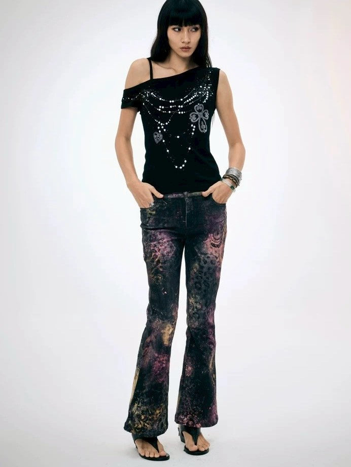 【DND4DES】Pink Leopard Print Pants