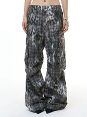 【DND4DES】Leopard Print Plaid Cargo Pants