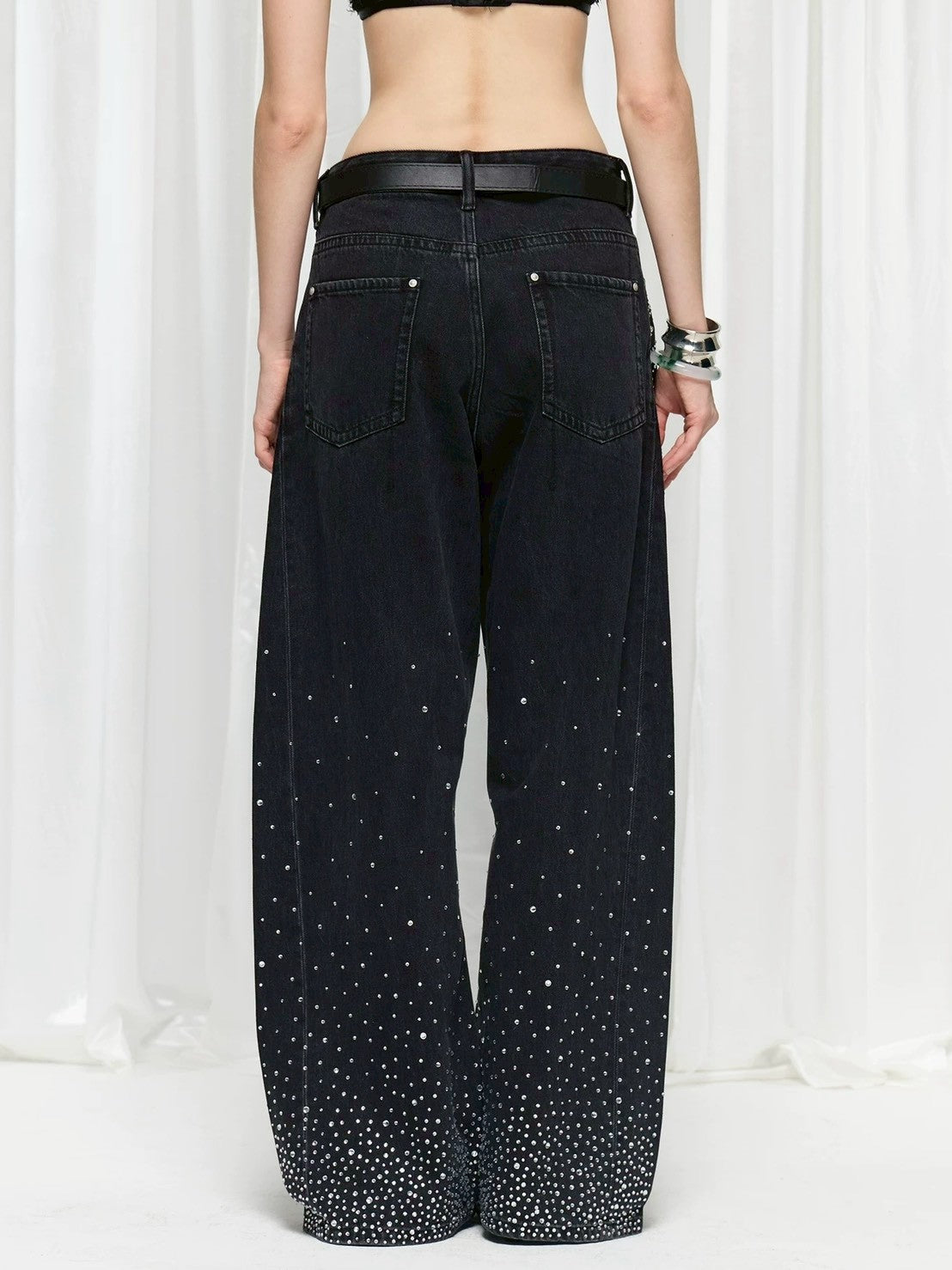 【DND4DES】Diamond-Splattered Wide-Leg Pants