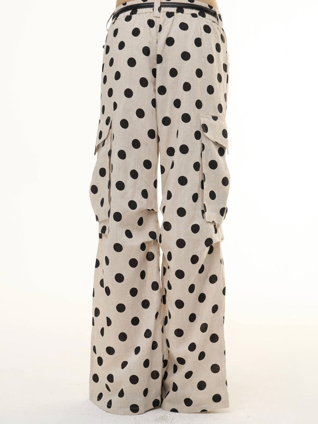 【DND4DES】Tencel Linen Polka Dot Cargo Pants