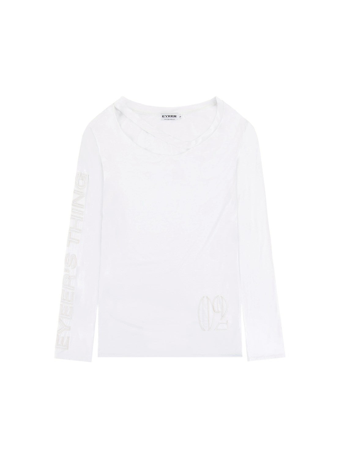 【EYEER】02 Logo One Shoulder Long Sleeve