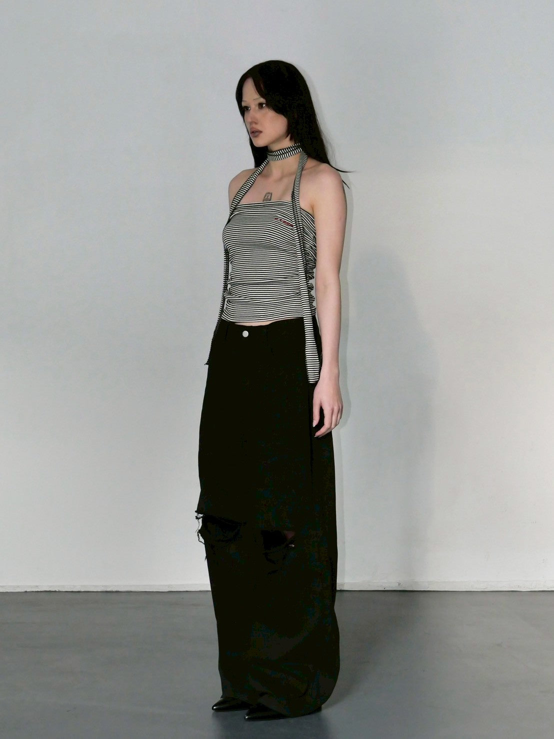 【EYEER】Basic Logo Stripe Tube Top