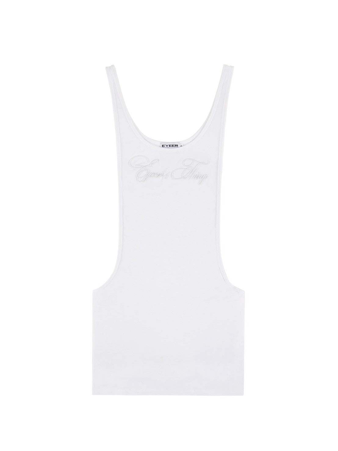 【EYEER】Script Logo Deep U-Neck Sleeveless