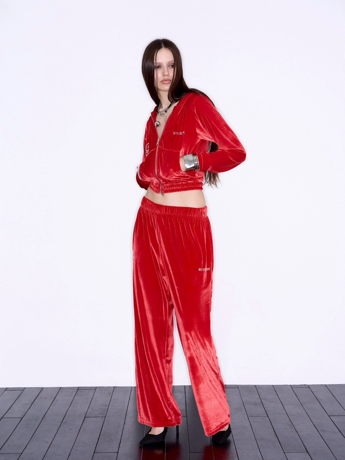 【EYEER】Hotfix Velvet 2way Jogger Pants
