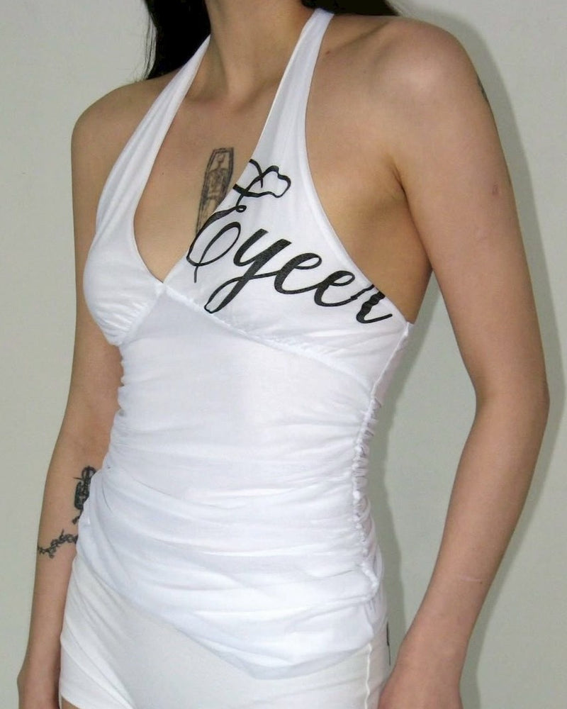 【EYEER】Script Logo Halter-Neck Top