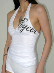 【EYEER】Script Logo Halter-Neck Top