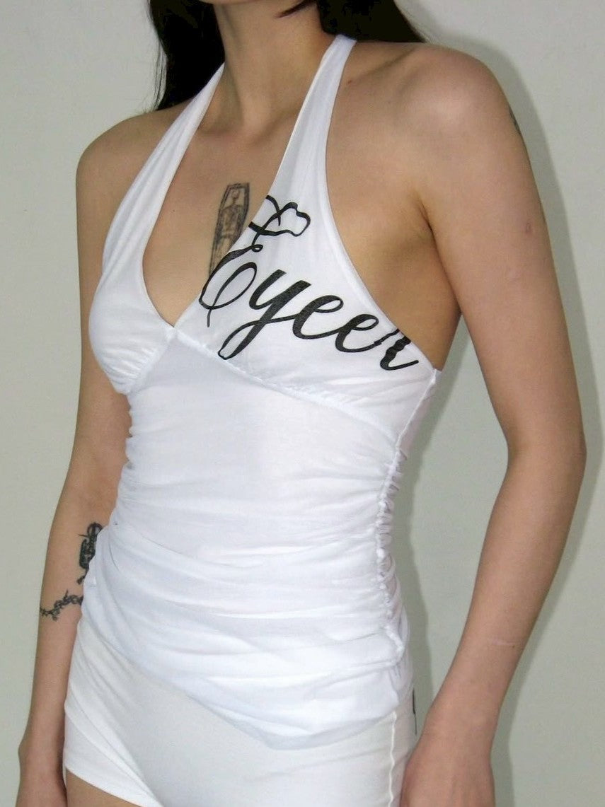 【EYEER】Script Logo Halter-Neck Top