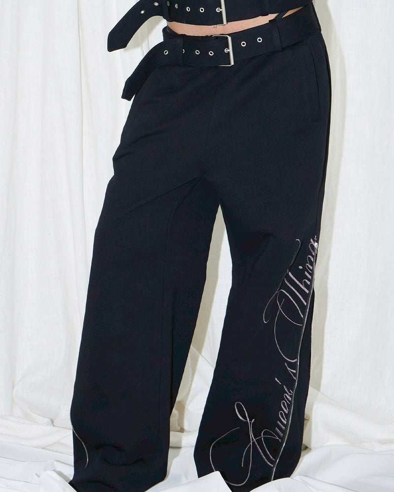 【EYEER】Belted Zip-up Sweatpants