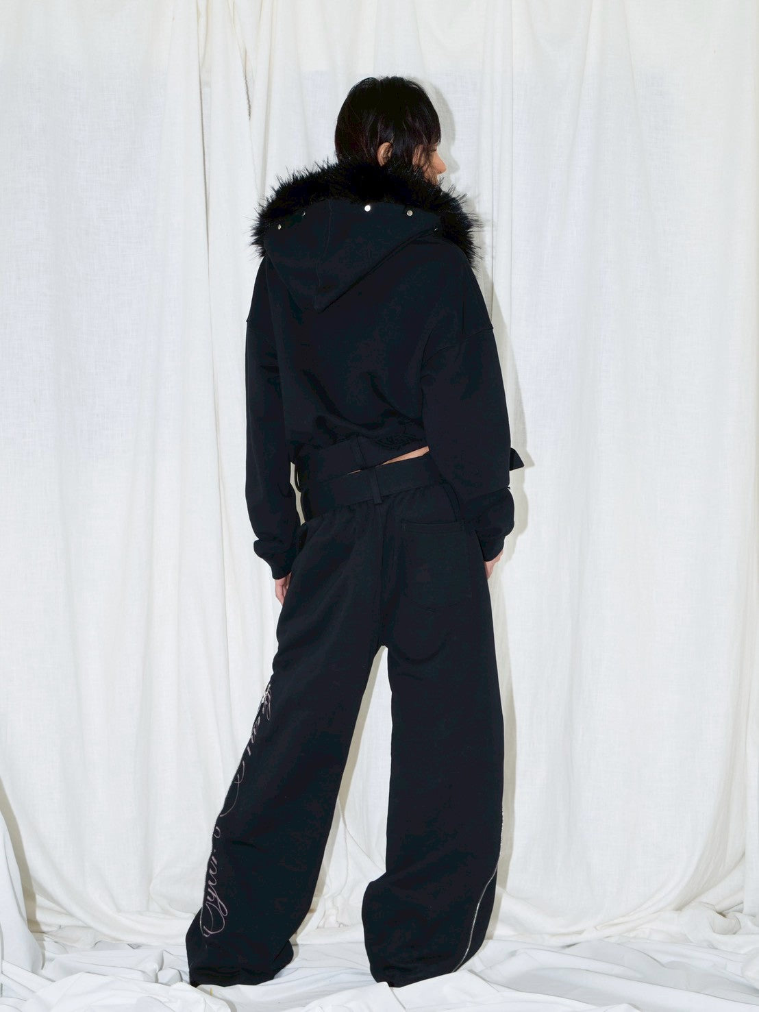 【EYEER】Belted Zip-up Sweatpants