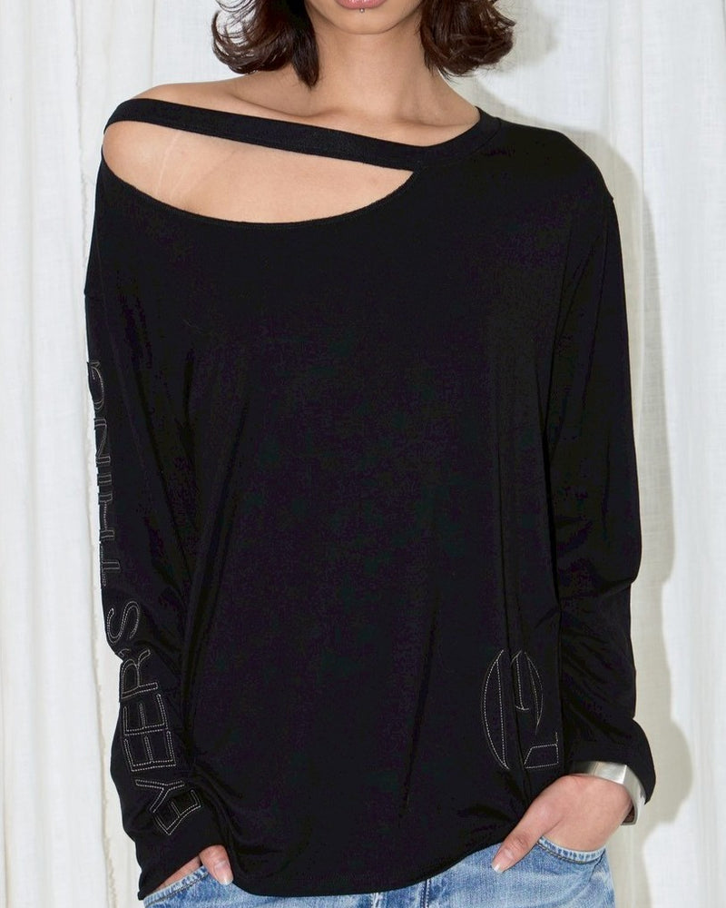 【EYEER】02 Logo One Shoulder Long Sleeve