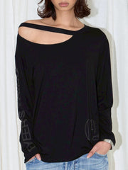 【EYEER】02 Logo One Shoulder Long Sleeve
