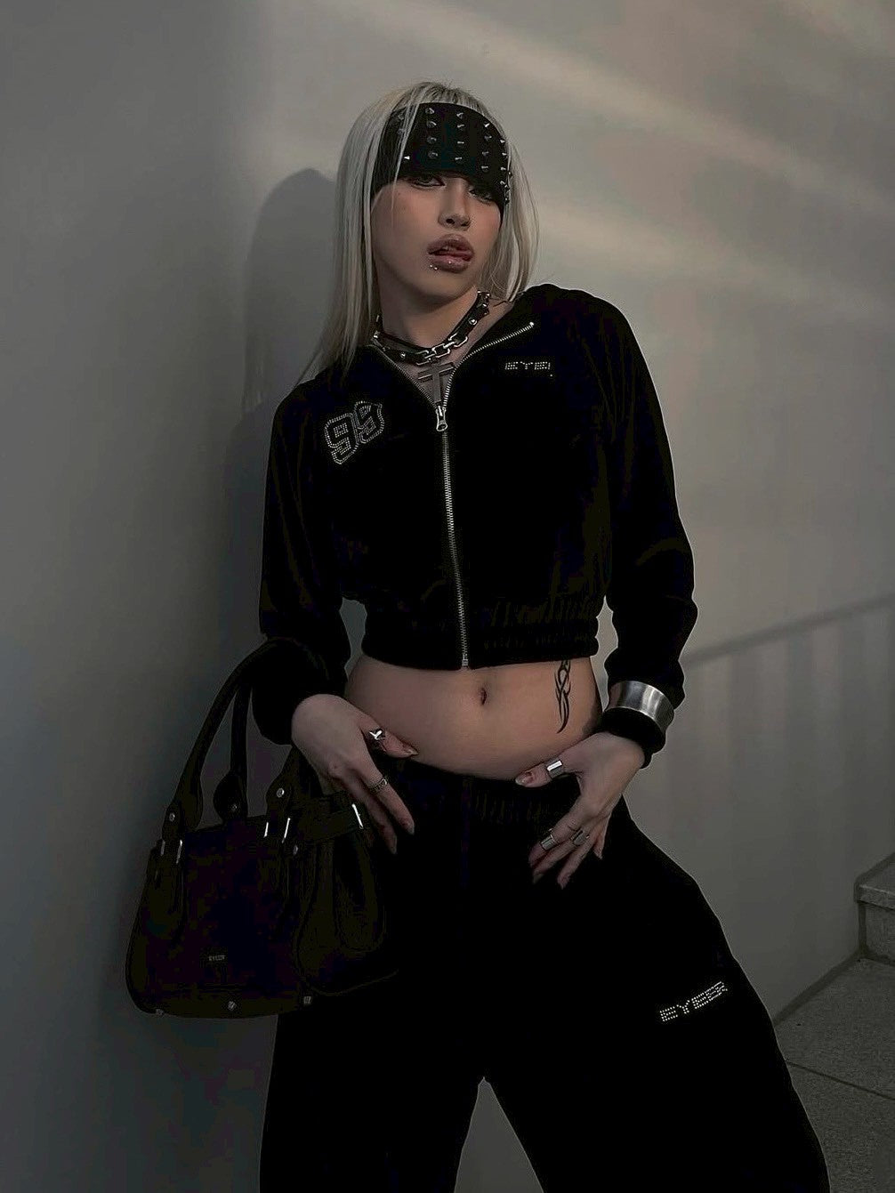 【EYEER】Hotfix Velvet 2way Jogger Pants