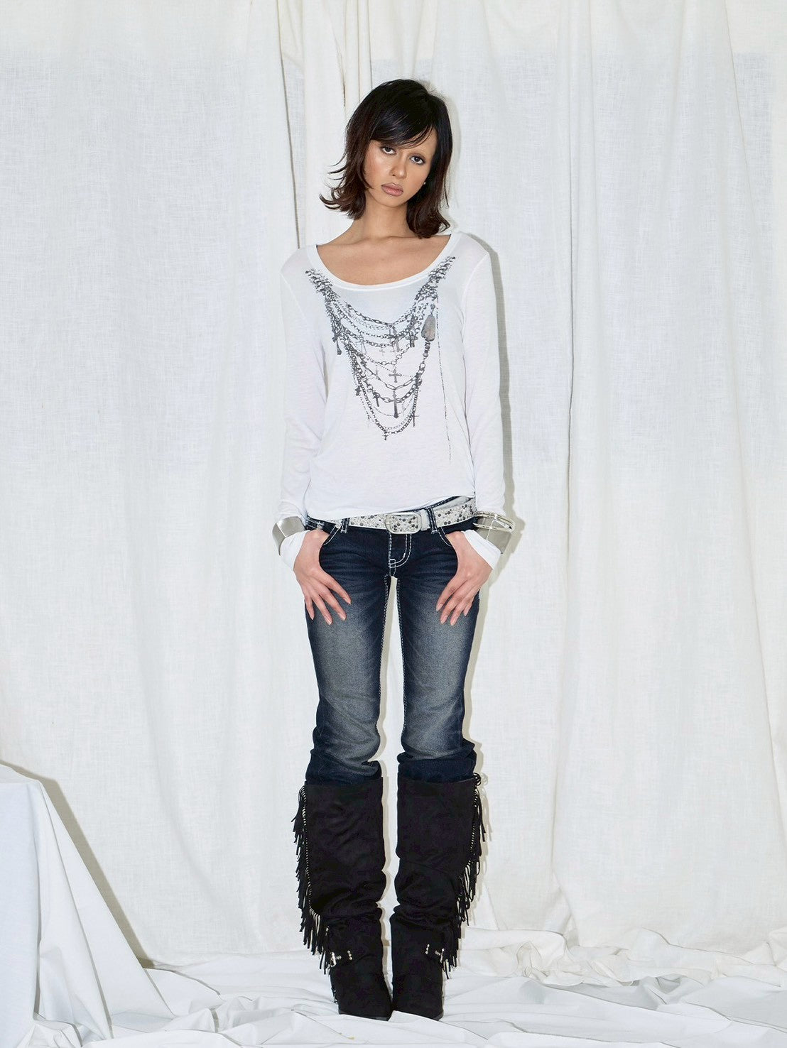 【EYEER】Chain Necklaces Loose Fit Long Sleeve