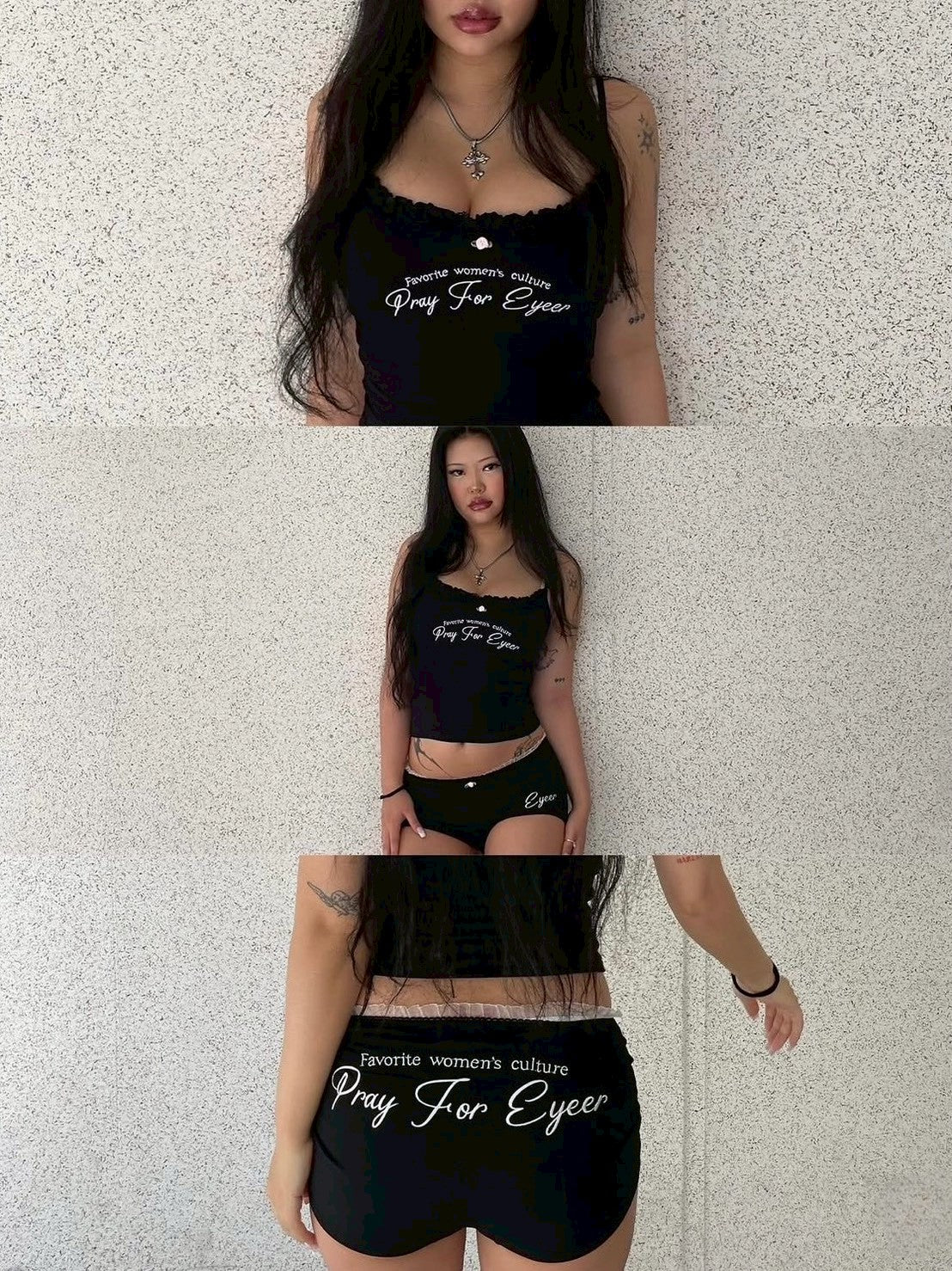 【EYEER】Frill Lace String Top