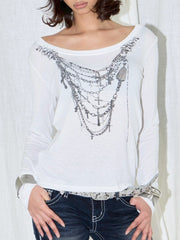 【EYEER】Chain Necklaces Loose Fit Long Sleeve