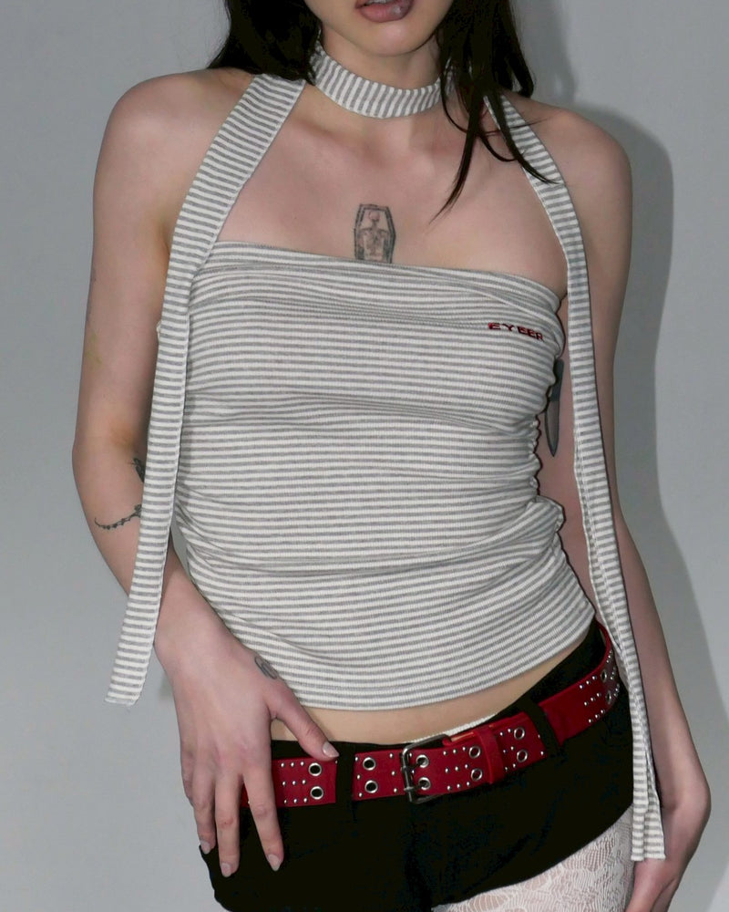 【EYEER】Basic Logo Stripe Tube Top