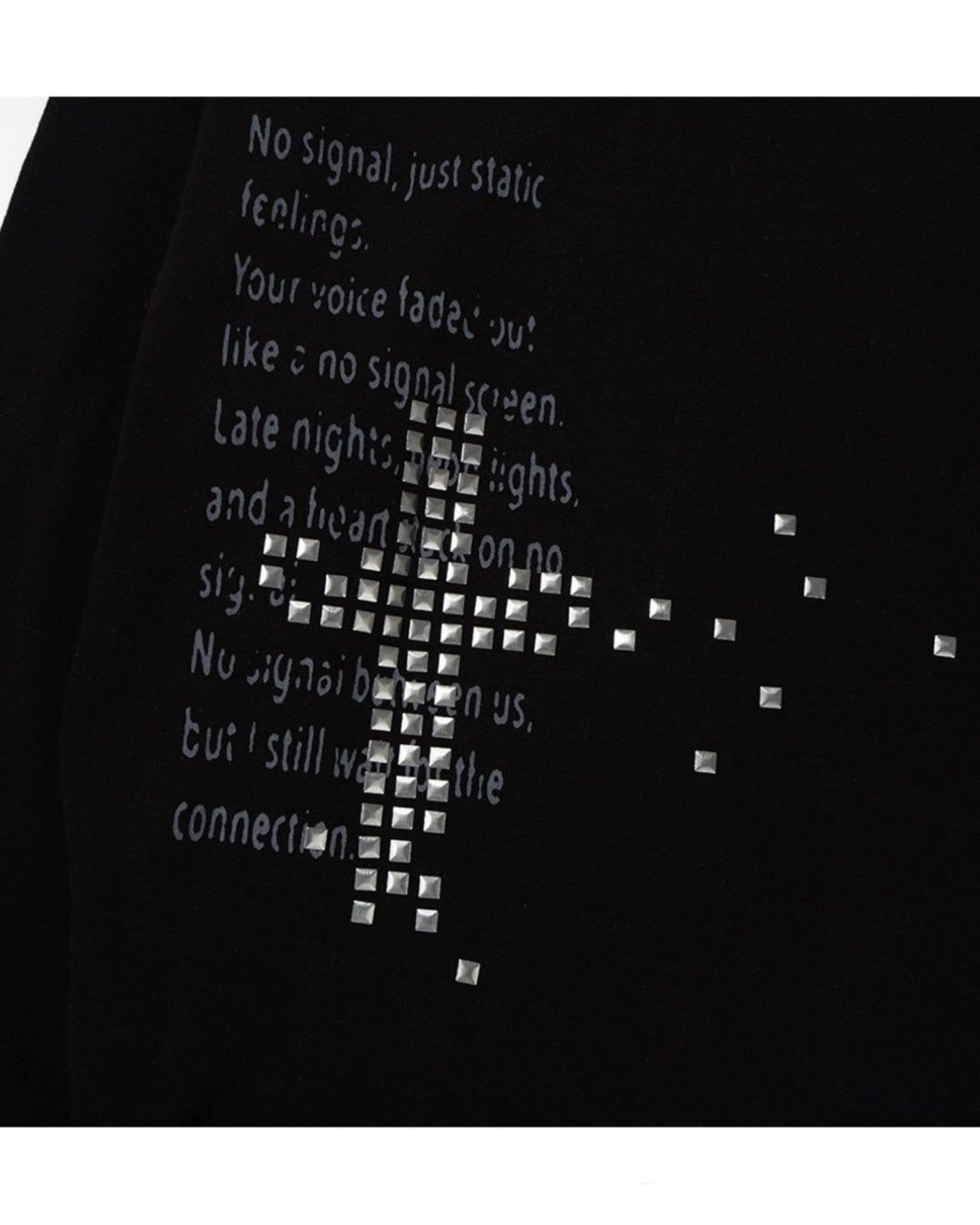 【FANCY CLUB】PIXEL CROSS ONE-SHOULDER SWEATSHIRT