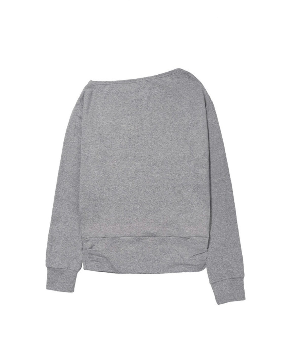 【FANCY CLUB】PIXEL CROSS ONE-SHOULDER SWEATSHIRT