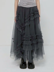 6/22 21:00発売【FLAREUP】Tulle Layered Long Skirts