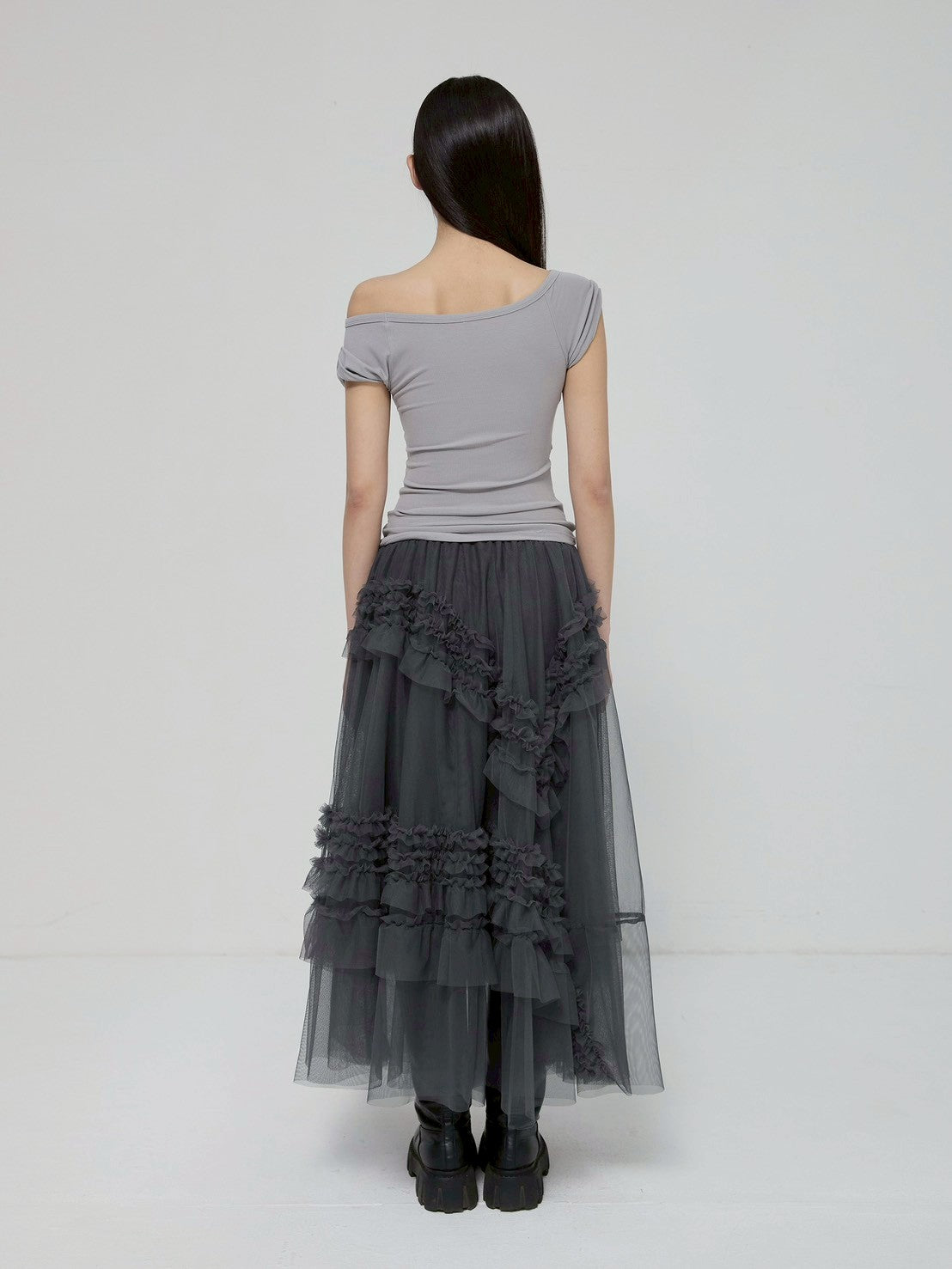 6/22 21:00発売【FLAREUP】Tulle Layered Long Skirts