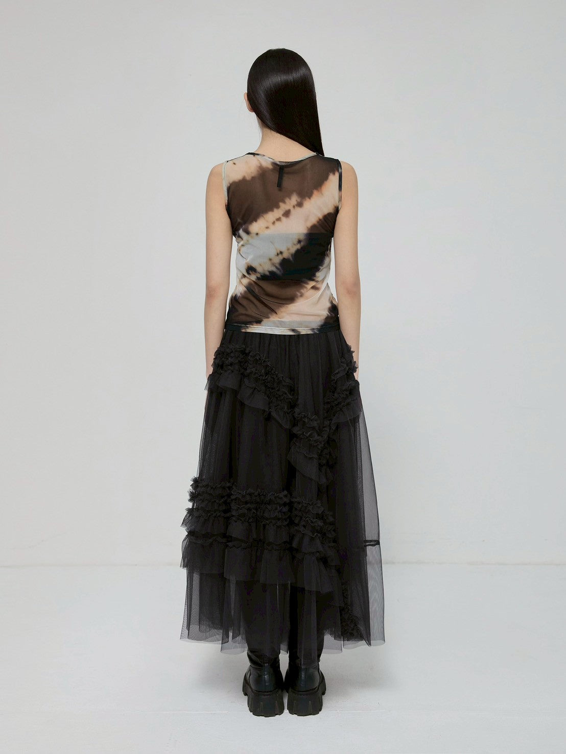 6/22 21:00発売【FLAREUP】Tulle Layered Long Skirts