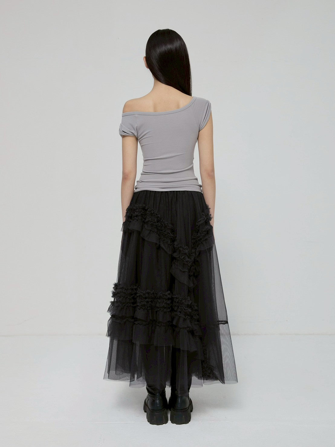 6/22 21:00発売【FLAREUP】Tulle Layered Long Skirts